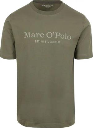 Marc O'Polo T-Shirt Logo Dunkelgrün - Größe L