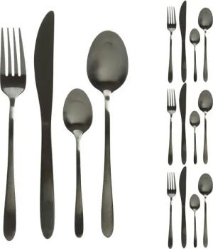 MARELIDA Besteck-Set Besteck Set BRIT für 4Personen Edelstahl Tafelbesteck 16teilig schwarz (1-tlg), Edelstahl