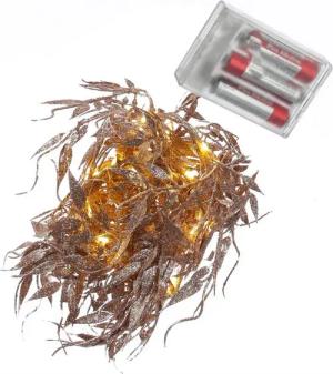 MARELIDA LED-Lichterkette Drahtlichterkette glitzernde Blätter Deko Girlande biegsam 150cm rosa, 30-flammig