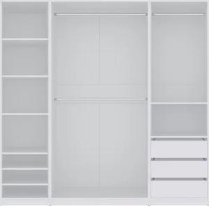 Marmex Möbel Schrank-Set TRES SET J/B Garderobenschrank begehbare Garderobe Ankleidzimmer, (3-St), 3 Kleiderstangen, viel Stauraum 3 Schubladen
