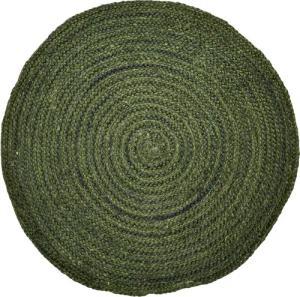 Marrakesch Orient & Mediterran Interior Teppich Ethno Boho Deko Jute Teppich Abrila Rund 100cm Grün, Handarbeit