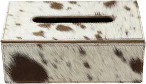 Mars & More Fellkissen Taschentuchbox - KUHFELL - braun/weiß, schwarz/weiß