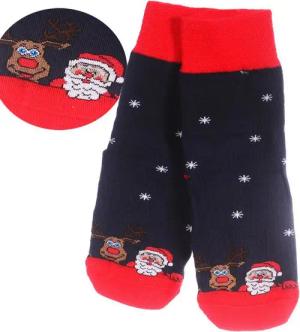 Martinex Freizeitsocken Lustige bunte Strümpfe mit Santa und Rentier Weihnachtssocken nahtlos, weich, in Blau 27 30 31 35 38 39 42 43 46