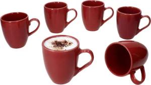 MÄSER Becher Mäser 6x Natural Kaffeebecher 270ml rot Steingut-Tassen 6 Personen, Steingut