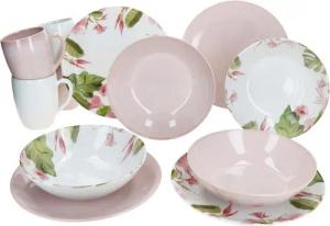 MÄSER Frühstücks-Geschirrset Ossia 12tlg Exotic Tearose rosa Frühstücksset, Steingut