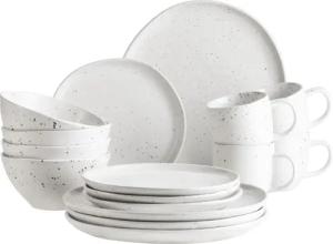 Mäser Geschirr-Set, Keramik Andoro Weiß, Schwarz
