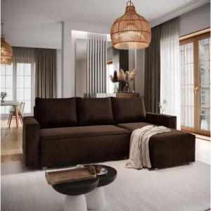 Masseno Ecksofa SILES mit Schlaffunktion L-Form, Sofa mit Bettkasten