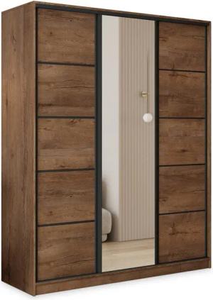 Masseno Schwebetürenschrank PINA Kleiderschrank mit Spiegel und Schubladen Schlafzimmerschrank