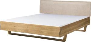 Massivmoebel24 Massivholzbett FICHTELBERG (Fichte 140x200x85 natur gebeizt/geölt, Kopfteil beige FICHTELBERG #137), Fichte 140x200x85 natur gebeizt/geölt, Kopfteil beige FICHTELBERG #137