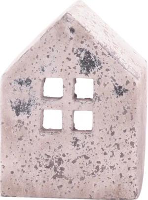 matches21 HOME & HOBBY Kerzenhalter Windlicht Haus Antik Optik Zement creme 15 cm