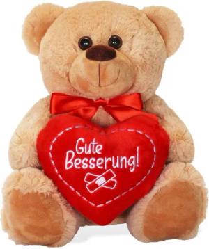 matches21 HOME & HOBBY Plüschfigur Teddybär mit Herz Gute Besserung braun 25 cm (1-St)