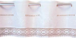 matches21 HOME & HOBBY Scheibengardine Scheiben-Gardinen Landhaus-Stil weiß Spitze 30 x 150 cm (2 St), Schlaufen, Kurz-Gardinen als blickdichter Wohnzimmer Vorhang Küchen-Gardine