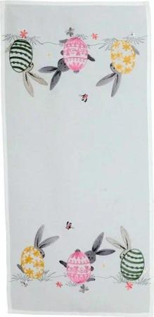 matches21 HOME & HOBBY Tischdecke Tischläufer DENISE Ostern Osterhasen Ostereier Polyester 40 x 85 cm (1-tlg), Pflegeleicht & waschbar bei 30 °C