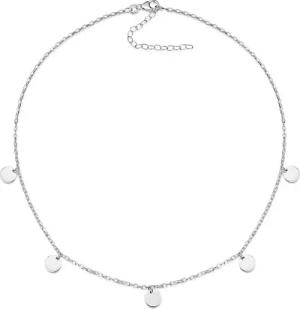 Materia Collierkettchen Damen Silber Plättchen längenverstellbar CO-42, 925 Sterling Silber, rhodiniert