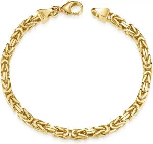 Materia Königsarmband Herren Gold massiv 5mm 19-24cm SA-145, Sterlingsilber, vergoldet