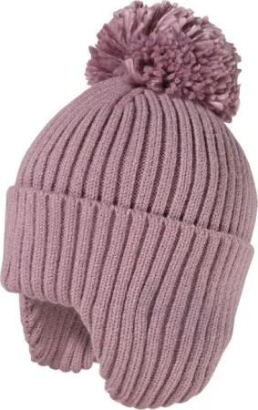 MAXIMO Strickmütze wärmend, breiter Umschlag, Ohrenklappen, Bommel