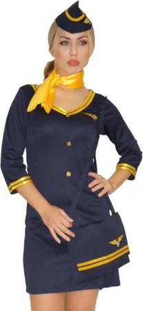 Maylynn Polizei-Kostüm Kostüm Stewardess Flugbegleiterin mit Tasche