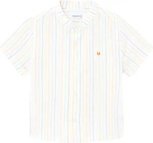 Mayoral Hemd kurzarm Stehkragen Leinenanteil Ringel