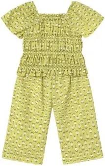 Mayoral  Kleider & Outfits 1573 Conjunto pantalón y top nido de abeja bebé Verde