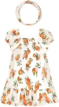 Mayoral  Kleider & Outfits 1923 Vestido estampado diadema Naranja