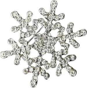 MayTree Brosche MayTree Brosche "Schneeflocke", brilliant (Stück, 1-tlg), Metallbrosche mit Strass