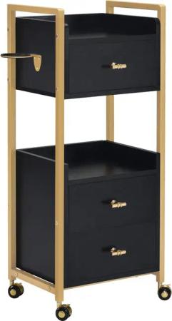 MCombo Servierwagen M MCombo Friseurwagen mit Rollen & 3 Schubladen, Servierwagen 0022, mit Rollen, 3 Schubladen, 2 Ablagen, Getränkehalter