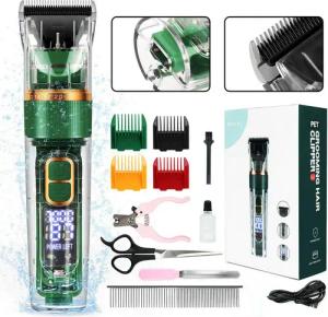 MCURO Hundeschermaschine Profi Schermaschine, Hund Katze Tierhaarschneidemaschine, Leise Hundeschermaschine, 1200mAh Hundetrimmer mit 3 Geschwindigkeiten