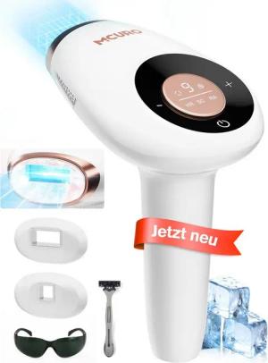 MCURO IPL-Haarentferner Schmerzfreie Haarentfernungsgerät, 990,000 Lichtimpulse, 9 Stufen,3 Erweiterte Funktionen HR/SC/RA, IPL geräte haarentfernung für Männer, Frauen, Achseln, Beine, Körper