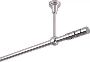 MDEKOR Gardinenstange Vorhangstange 16mm, 1-läufig, Deckenmontage, 120 cm Edelstahl