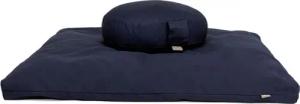 Medi-Set ECO: Meditationskissen RONDO FLACH ECO Dinkel & ZABUTON ECO Dunkelblau