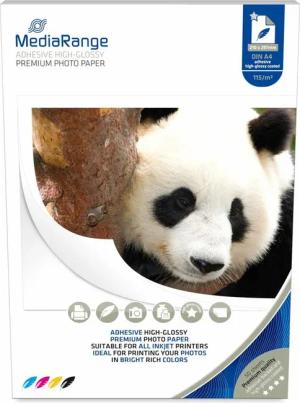 Mediarange Fotopapier 50 Blatt Fotopapier DIN A4 glossy einseitig 115 g/m² Rückseite klebend