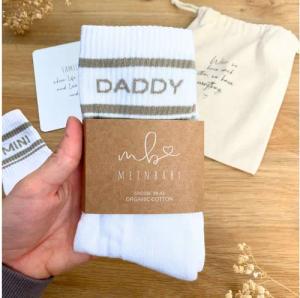 MeinBaby123® Tennissocken Geschenk für Papa, Vatertag Geschenkidee, Geschenk Geburt Geschenk frischgebackener Vater, Papa Socken