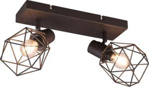 meineWunschleuchte Deckenspots, ohne Leuchtmittel, Decken-lampe Industrie-Design mit 2x Draht Lampen-schirm, Breite 30cm