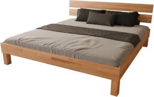 MeinMassivholz Massivholzbett PALMA Kernbuche (Verfügbar als Einzelbett & Doppelbett), Kopfpaneel, Standardmaße & Sonderlängen, Natur geölt, Made in Germany