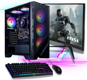 Meinpc AMD Ryzen 7 Set Gaming-PC-Komplettsystem (27,00", AMD Ryzen 7 5700G, Radeon, 16 GB RAM, 500 GB SSD, Gamer, Gaming, RGB, Windows 11 Pro)