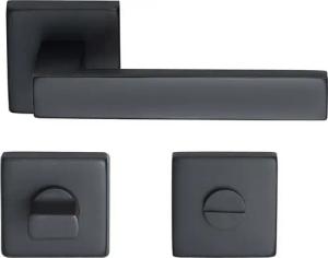 MeinTürgriff Drückergarnitur Trento Schwarz Türgriff eckig Innentüren Rosettengarnitur