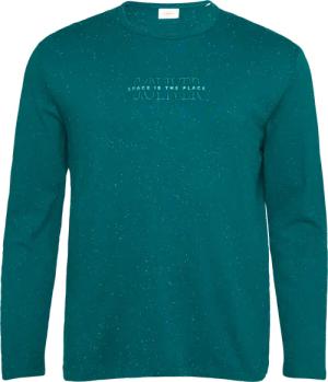 Meliertes Longsleeve aus Jersey mit Logo-Print