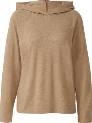 Meliertes Longsleeve aus Stretchjersey mit Kapuze