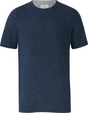 Meliertes Piqué-T-Shirt mit Kontrast-Details