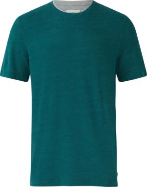 Meliertes Piqué-T-Shirt mit Kontrast-Details