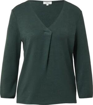 Meliertes Shirt mit V-Ausschnitt und elastischen Ärmelbündchen