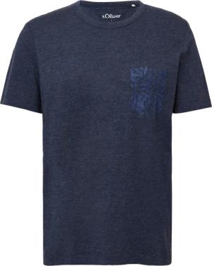 Meliertes T-Shirt aus Baumwollmix mit Artwork