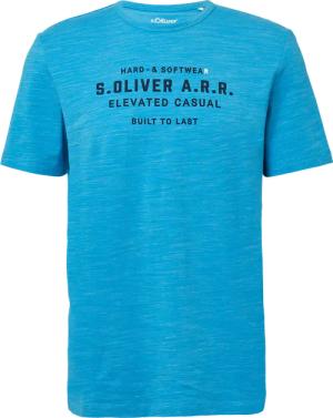 Meliertes T-Shirt mit Logo-Schriftzug