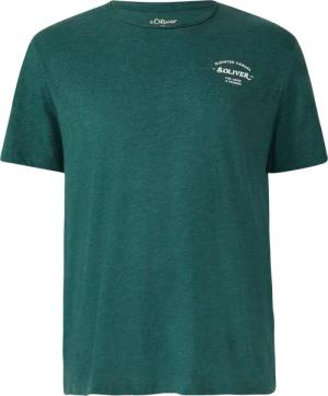 Meliertes T-Shirt mit Rollkante und Frontprint