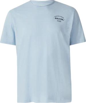 Meliertes T-Shirt mit Rollkante und Frontprint