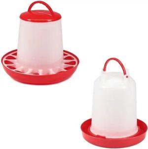 Melko Futterautomat Set Futterautomat Futterspender 9KG + Hühnertränke 11L Kunststoff, hochwertiger halbdurchsichtiger Kunststoff - Kontrolle der Füllmenge