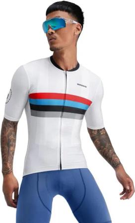 Men Cycling 's short sleeve jersey M2 Westfalia White