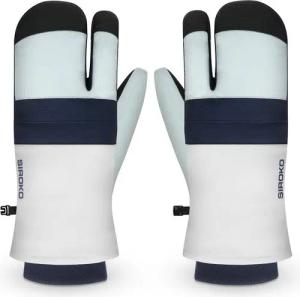 Men & Women 3-finger lobster ski mittens Glisse White White