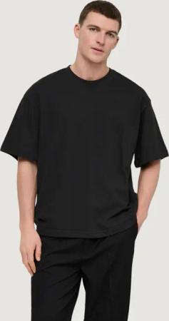 MEN'S Crop Top Onslenny Ovz Ss Strct Tee Noos SCHWARZ