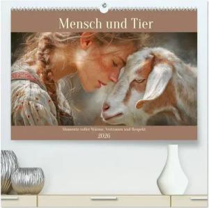 Mensch und Tier. Momente voller Wärme, Vertrauen und Respekt (hochwertiger Premium Wandkalender 2026 DIN A2 quer), Kunstdruck in Hochglanz